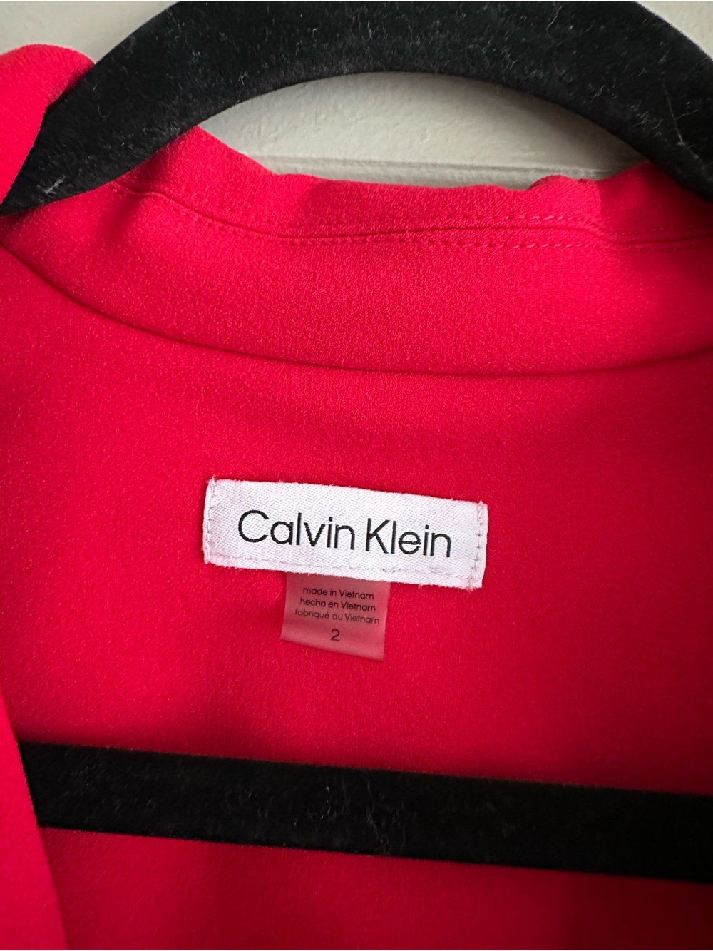Calvin Klein Vibrant Red Sleeveless Zip-Belt Dress - Picture 2 of 4